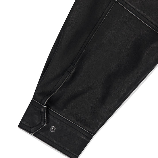 Mahagrid Washed Faux Leather Blouson