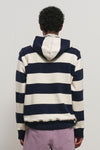 General Idea UNISEX Open Button Stripe Hoodie