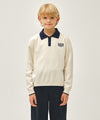 Marithé François Girbaud Kids Small Classic Logo Collar Knit Pullover Ivory