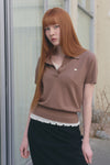 General Idea WOMAN Airy Essential Collar Half Knit