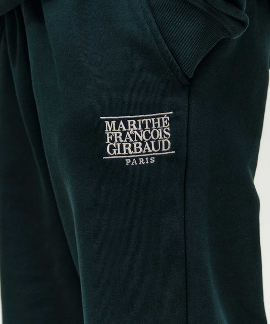 Marithé François Girbaud Kids Classic Logo Straight Sweat Pants (Brushed) Dark Green