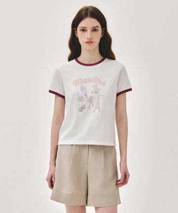 Marithé François Girbaud W PARIS GRAPHIC RINGER TEE