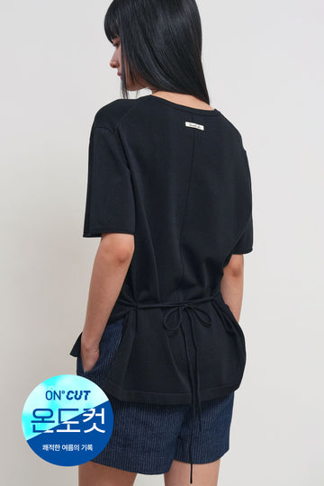 General Idea WOMAN Cool Temperature Cut Cool Relaxed Fit Knit T-Shirt [BLACK]