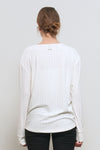 General Idea WOMAN Loose Fit Henley Neck T-Shirt