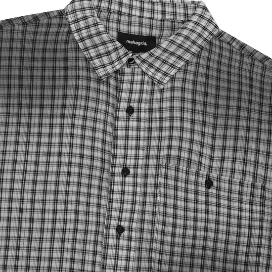 Mahagrid SPRAY DYEING CHECK CROP SHIRT