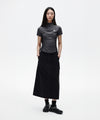 Mahagrid Shirring Half Zip-Up Jersey Tee