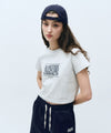 Marithé François Girbaud Women's Classic Logo Crop Tee Light Heather Gray