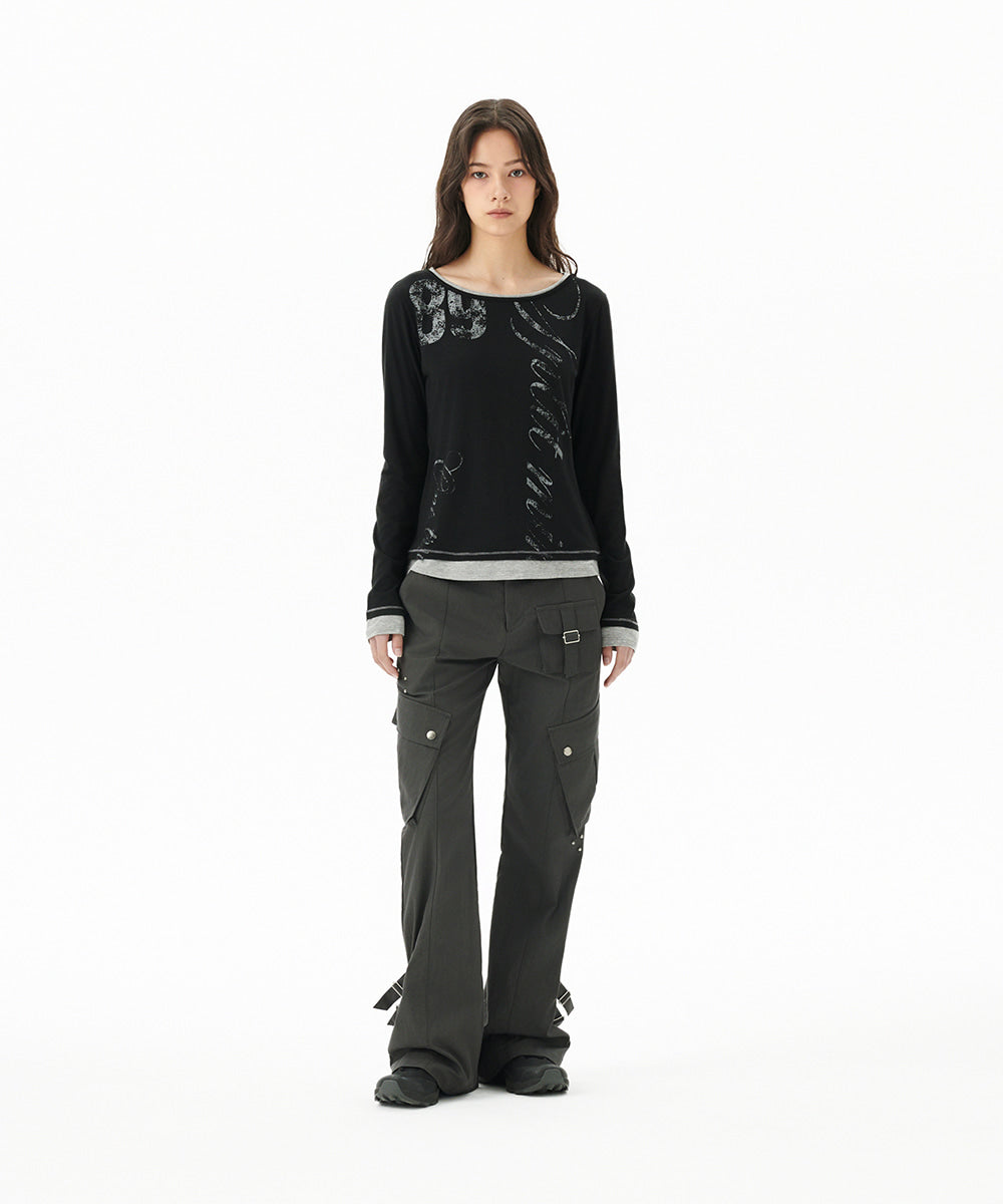 Mahagrid TRUTH LAYERED LONG SLEEVE TEE