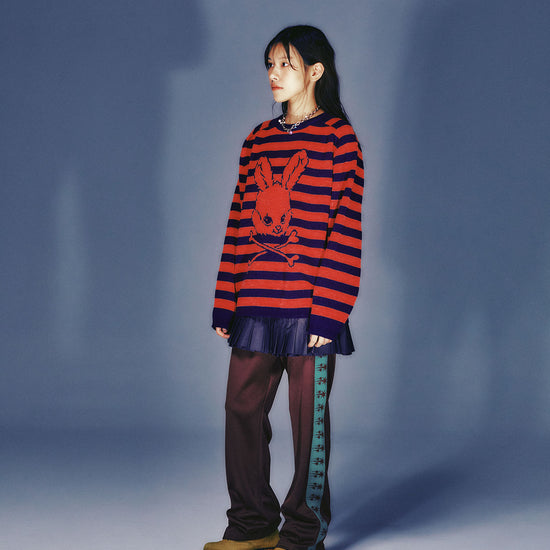 Nice Ghost Club Skull Rabbit Stripe Knit