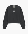Marithé François Girbaud W FLOWER CLASSIC LOGO CROP SWEATSHIRT oatmeal