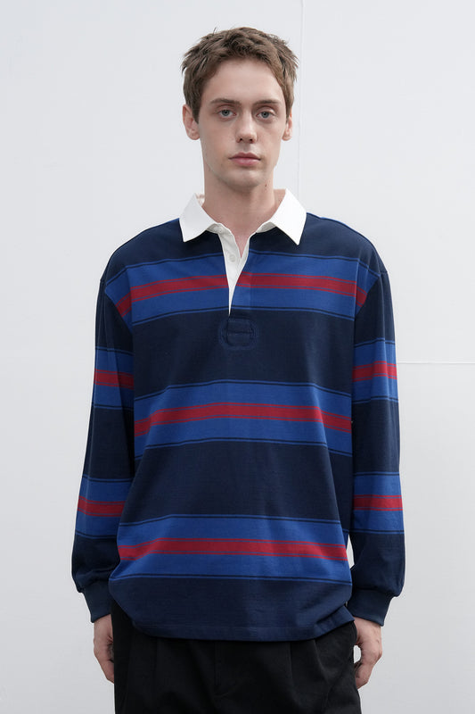 General Idea UNISEX Classic Bold Stripe Rugby T-Shirt