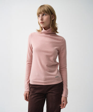 Marithé François Girbaud Women's Warm Touch Turtle Neck Long Sleeve Pink