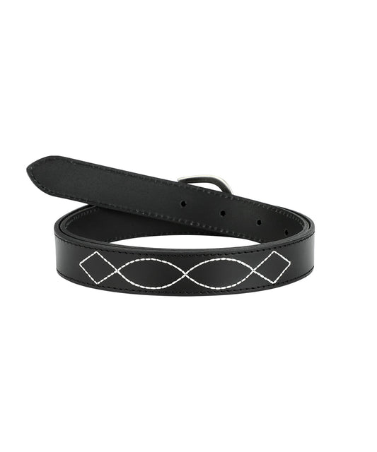 Mahagrid STITCH LEATHER BELT [BLACK]