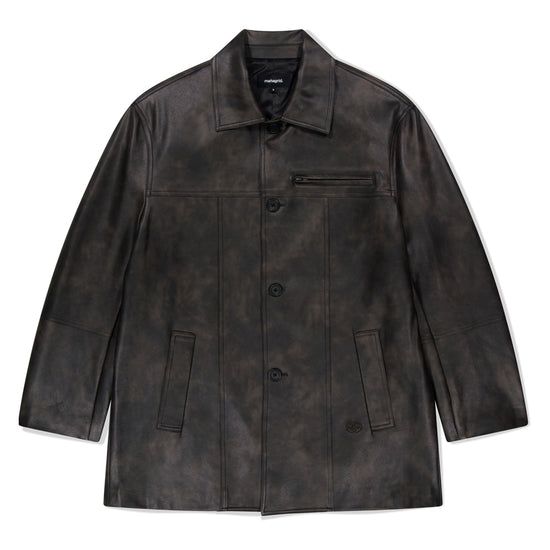 Mahagrid Faux Leather Car Coat