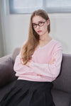 General Idea WOMAN Cotton Layered V-Neck Knit Pullover