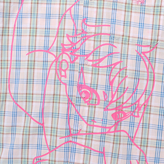 Nice Ghost Club Angel Check Big Big Half Shirt
