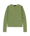 Mahagrid Cut Off Long Sleeve Knit