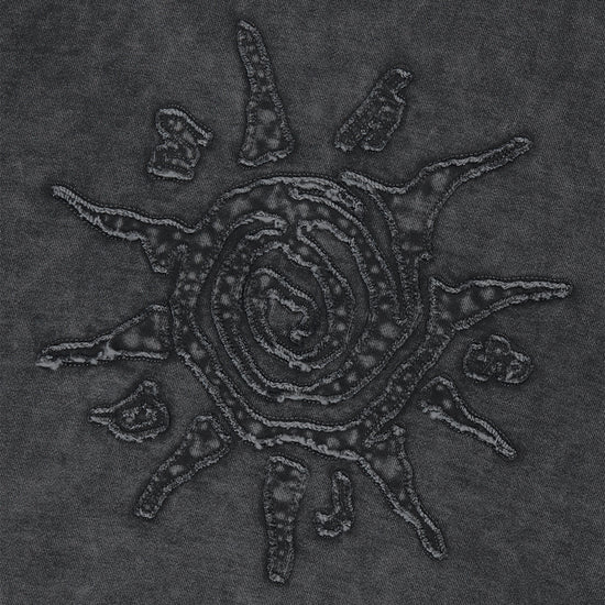 Mahagrid Washed Solar Applique Zip Up Hoodie