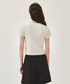 Marithé François Girbaud W SMALL LETTERING SLIM CROP TEE