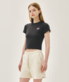 Marithé François Girbaud W ANTIQUE CLASSIC LOGO SLIM CROP TEE red