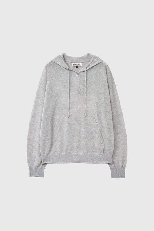General Idea Woman Sheer Hood Knit Pullover