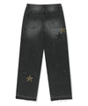 Mahagrid Star Flared Denim Pants [Black]