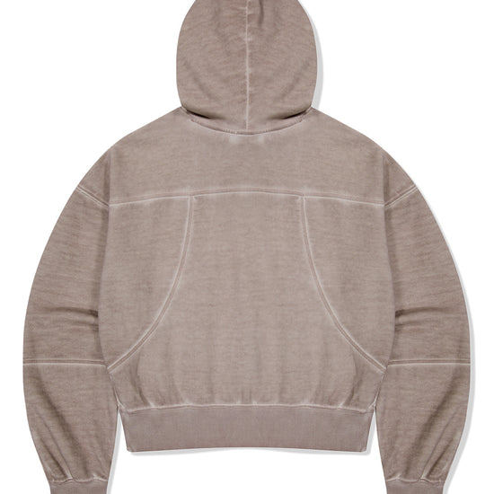 Mahagrid Dyed Curved Seam Crop Hoodie