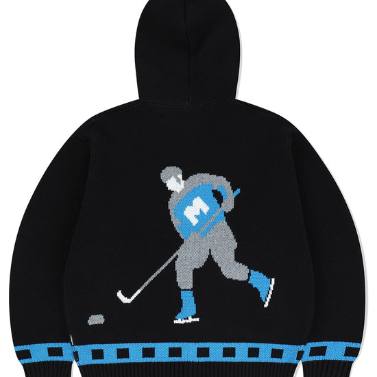 Mahagrid Hockey Knit Zip-Up Hoodie
