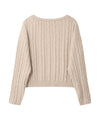 Bitter Cells C.G V Neck Cable Sweater in Beige