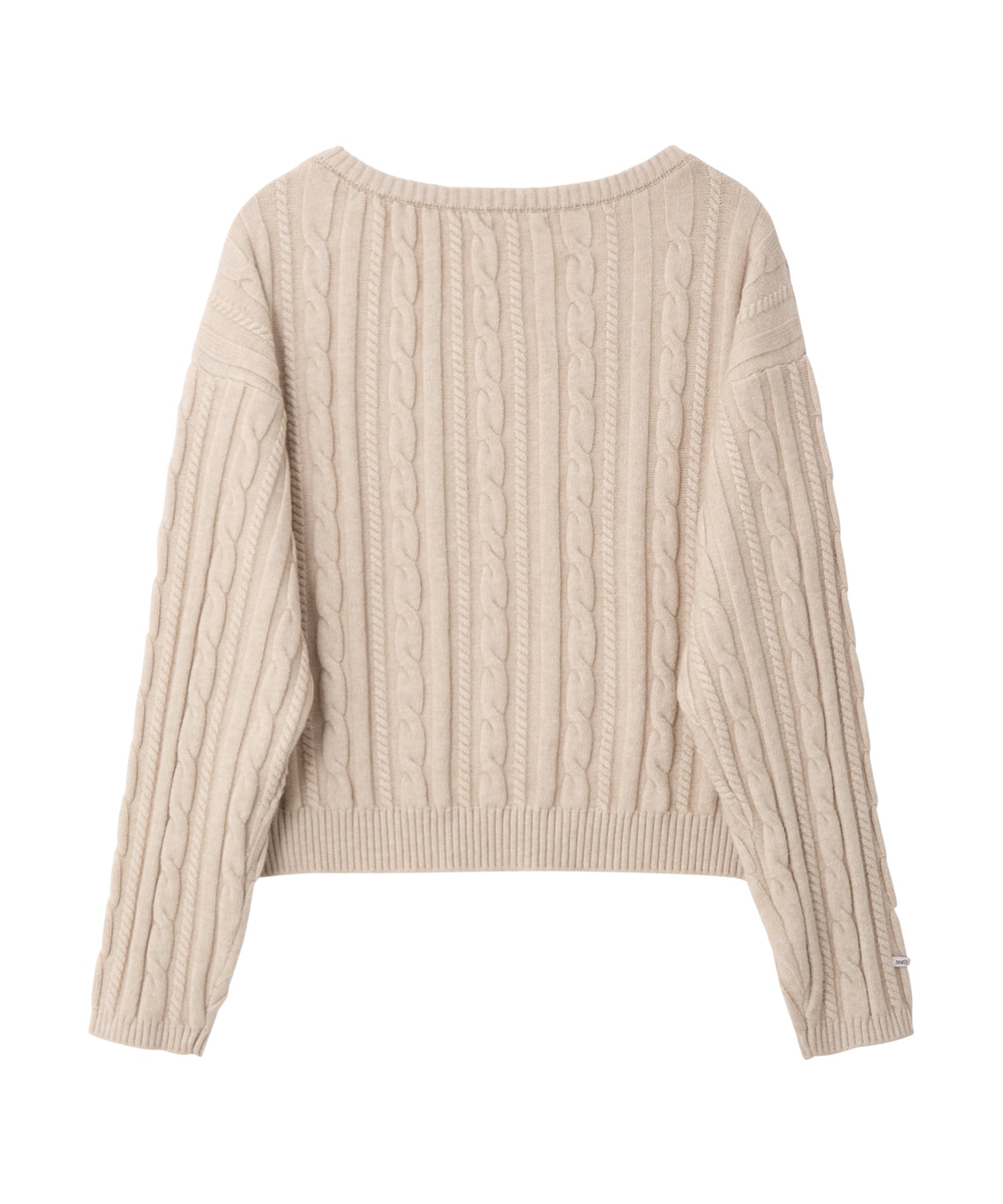 Bitter Cells C.G V Neck Cable Sweater in Beige