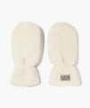 Marithé François Girbaud Classic Logo Fur Mittens Ivory