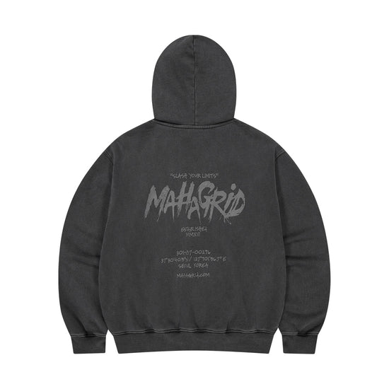 Mahagrid Slash Logo Pigment Zip Up Hoodie