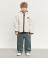 Marithé François Girbaud Kids Classic Logo Fleece Hoodie Zip-Up Ivory