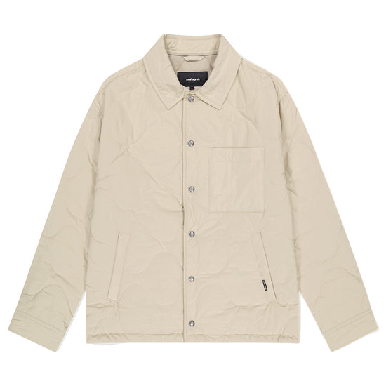 Mahagrid Quilted Bomber Jacket in Beige
