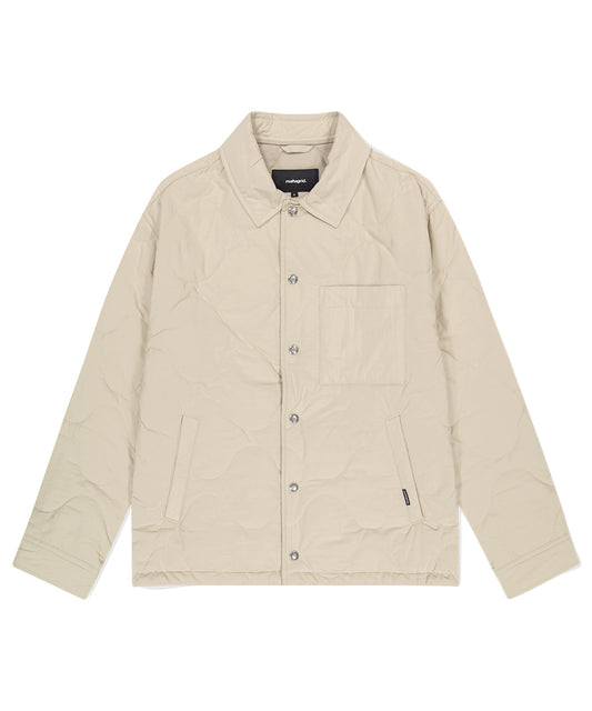 Mahagrid Quilted Bomber Jacket in Beige