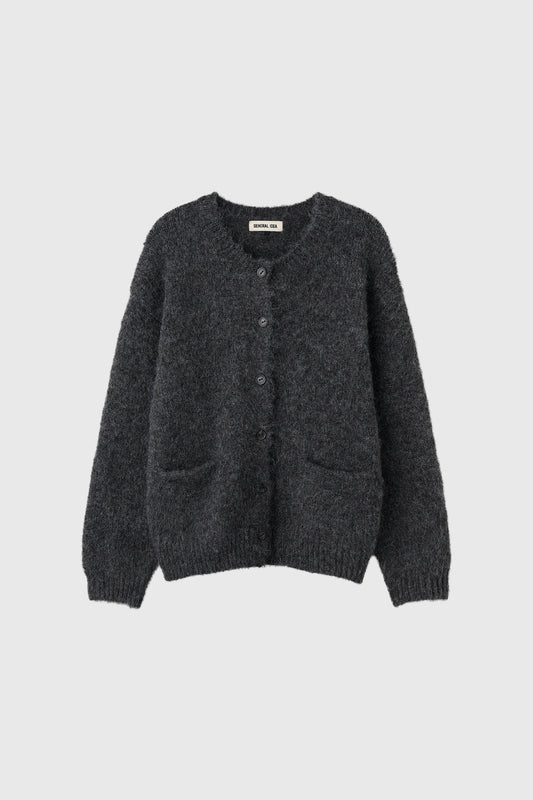 General Idea MAN Wool Blend Hairy Loose Fit Cardigan