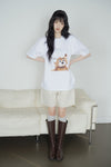 ADLV AC Bear Baby Face Bubble Short Sleeve T-Shirt