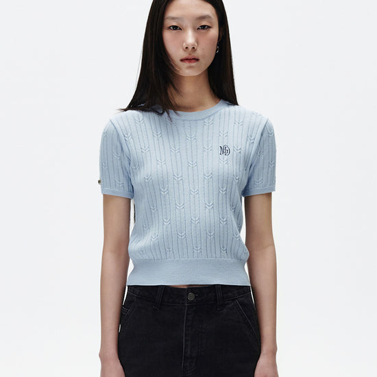 Mahagrid Cable Half Sleeve Knit