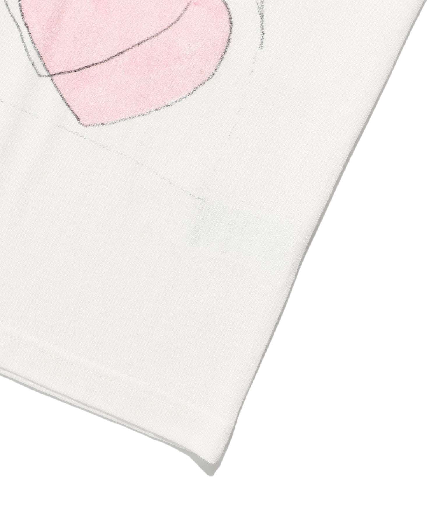 Nice Ghost Club Mimichan FFATS Pink Heart Big Big Tee [White]