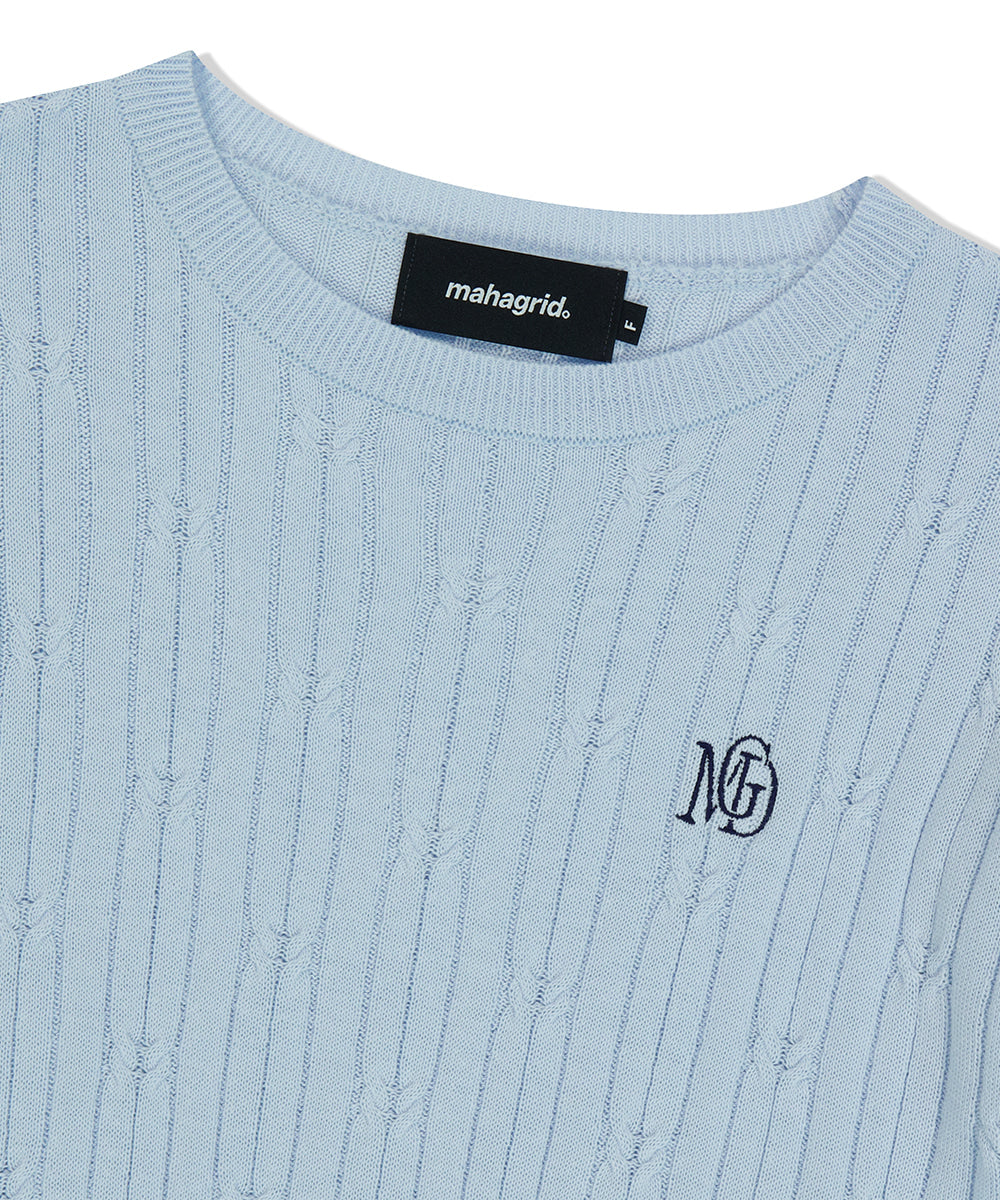 Mahagrid Cable Half Sleeve Knit
