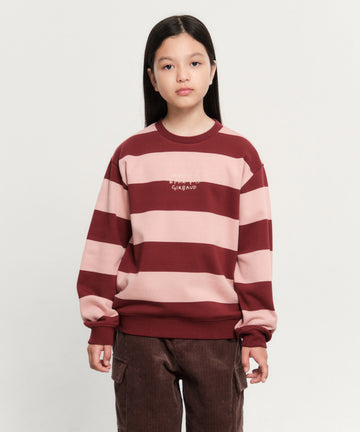 Marithé François Girbaud Kids Stripe Sweatshirt Burgundy