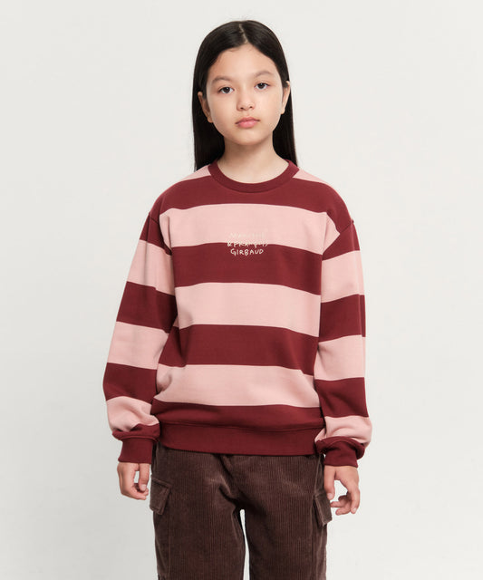 Marithé François Girbaud Kids Stripe Sweatshirt Burgundy
