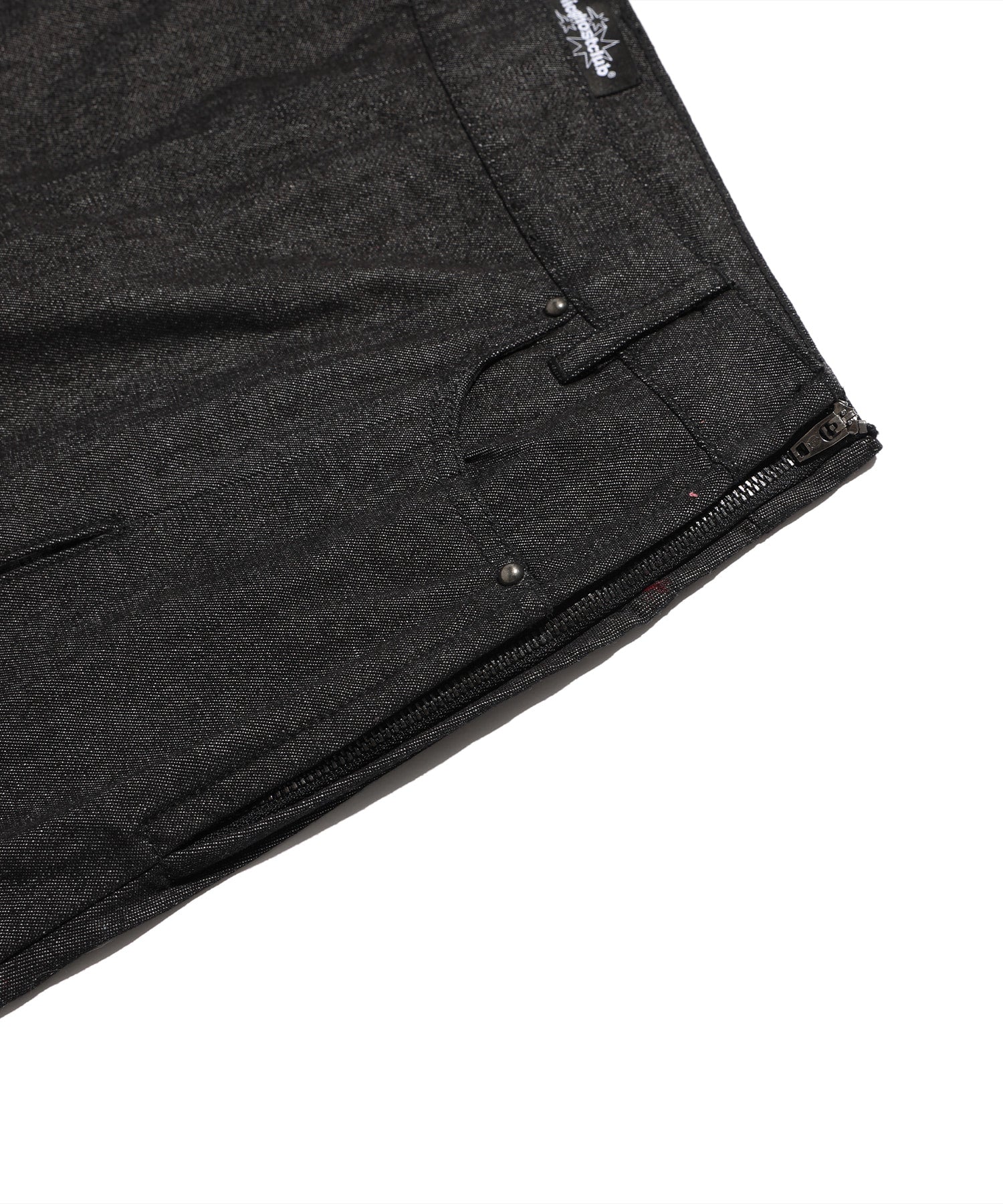 Nice Ghost Club Denim Pleats Panel Layered Skirt Pants