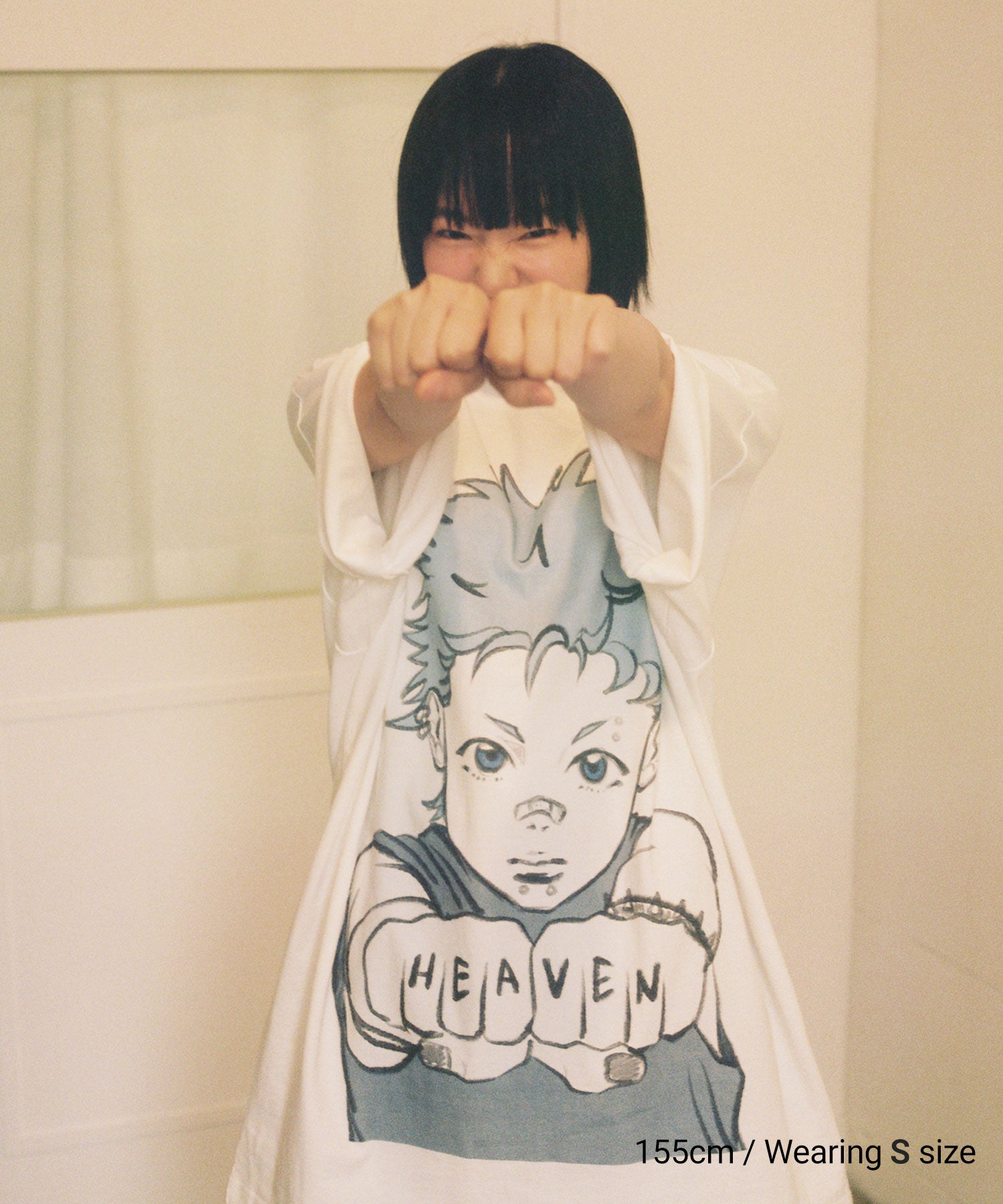 Nice Ghost Club Fist Boy Big Big Tee [White]