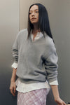 General Idea WOMAN Cotton Layered V-Neck Knit Pullover