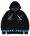 Mahagrid Hockey Knit Zip-Up Hoodie