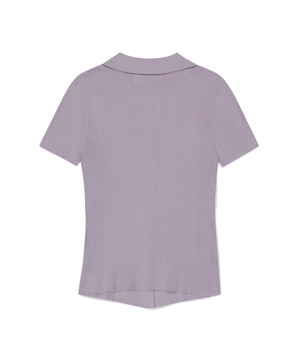 Mahagrid Button-Up Collar Knit