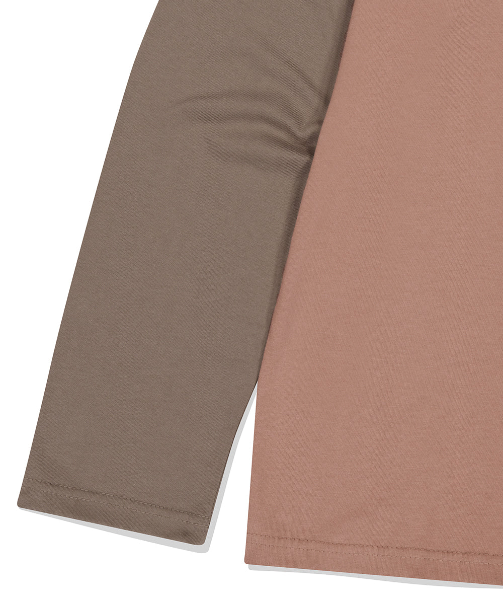 Mahagrid Symbol Layered Long Sleeve Tee Brown