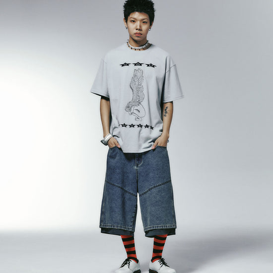 Nice Ghost Club Sad Angels Star Tee [Grey]