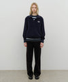 Marithé François Girbaud Classic Logo Collared Velour Sweatshirt Brown